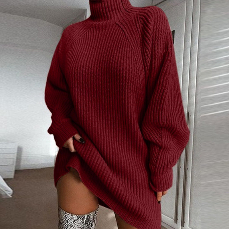 Comfy Cozy Turtleneck Sweater Dress