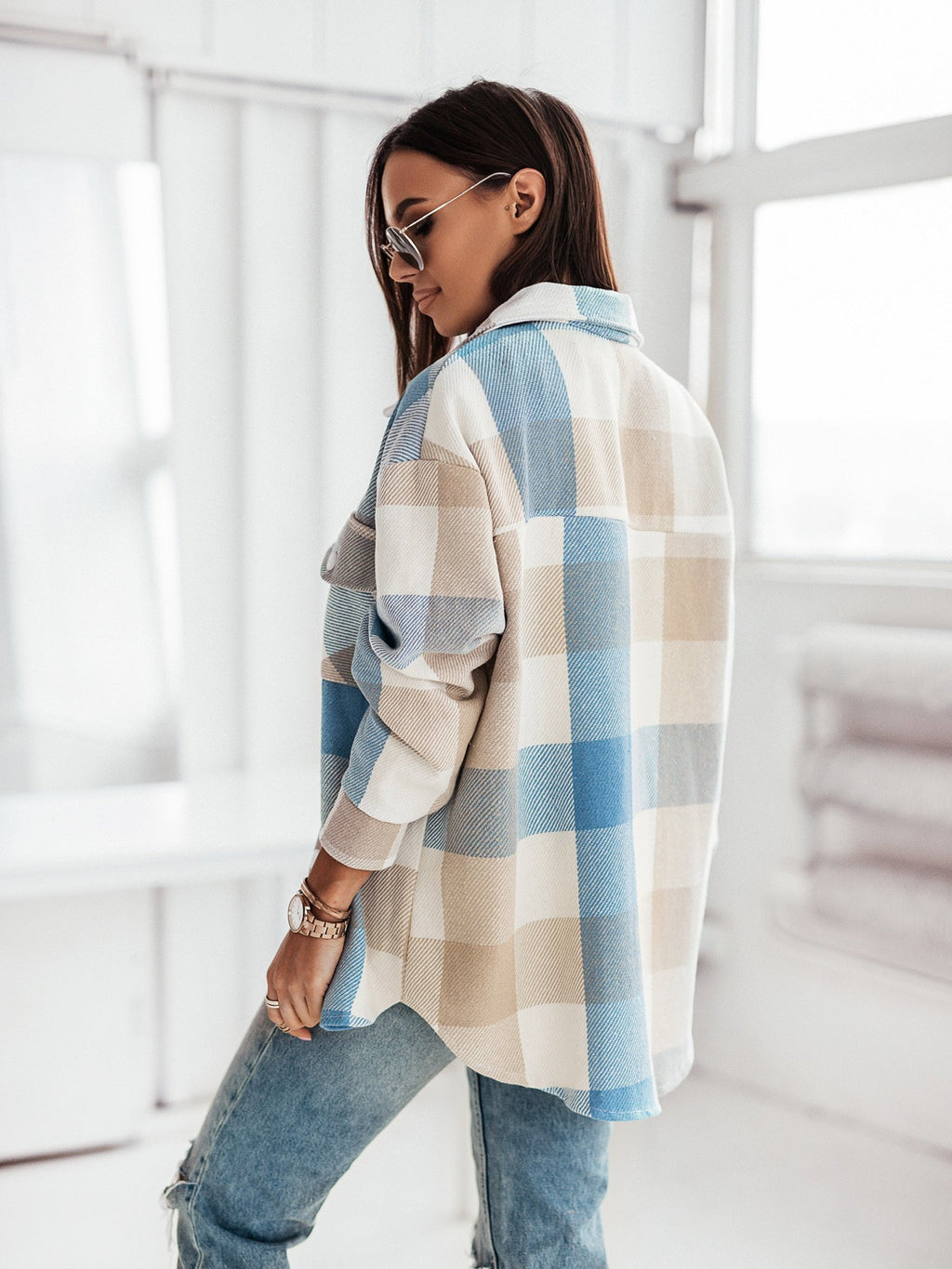 Color Me Plaid Women Wool Top