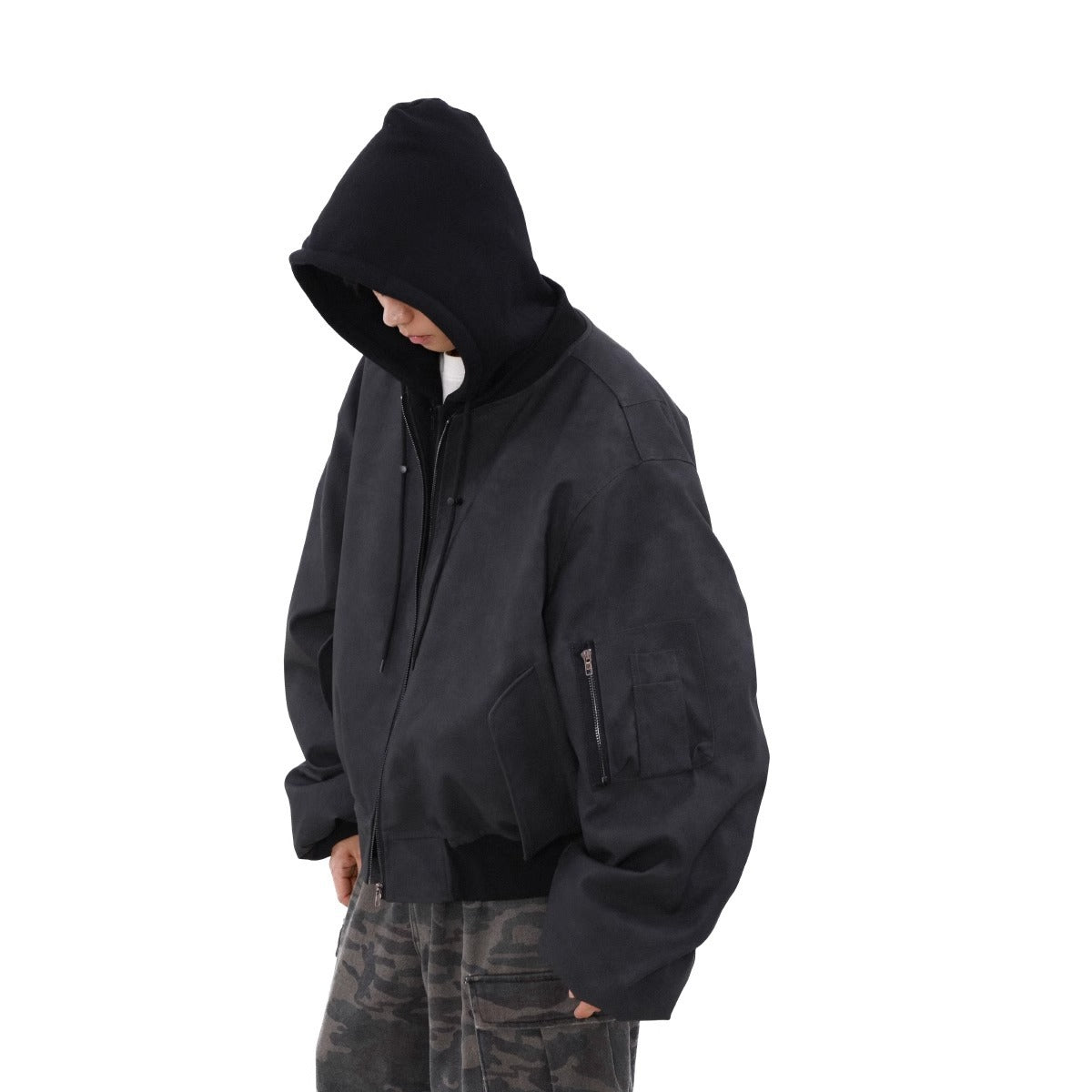 Loose Casual Hooded Coat Idle Style Two-piece Jackets