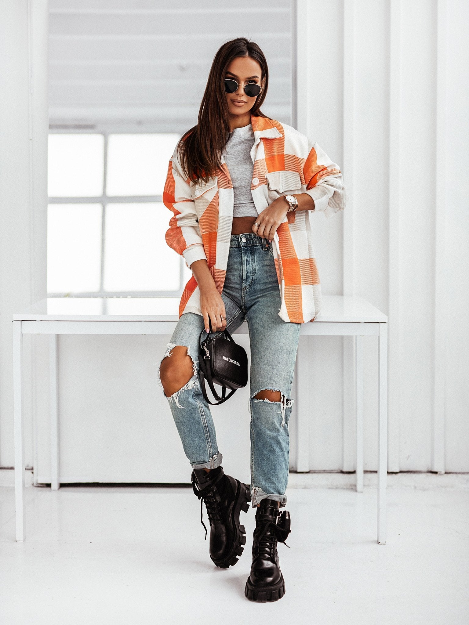 Color Me Plaid Women Wool Top