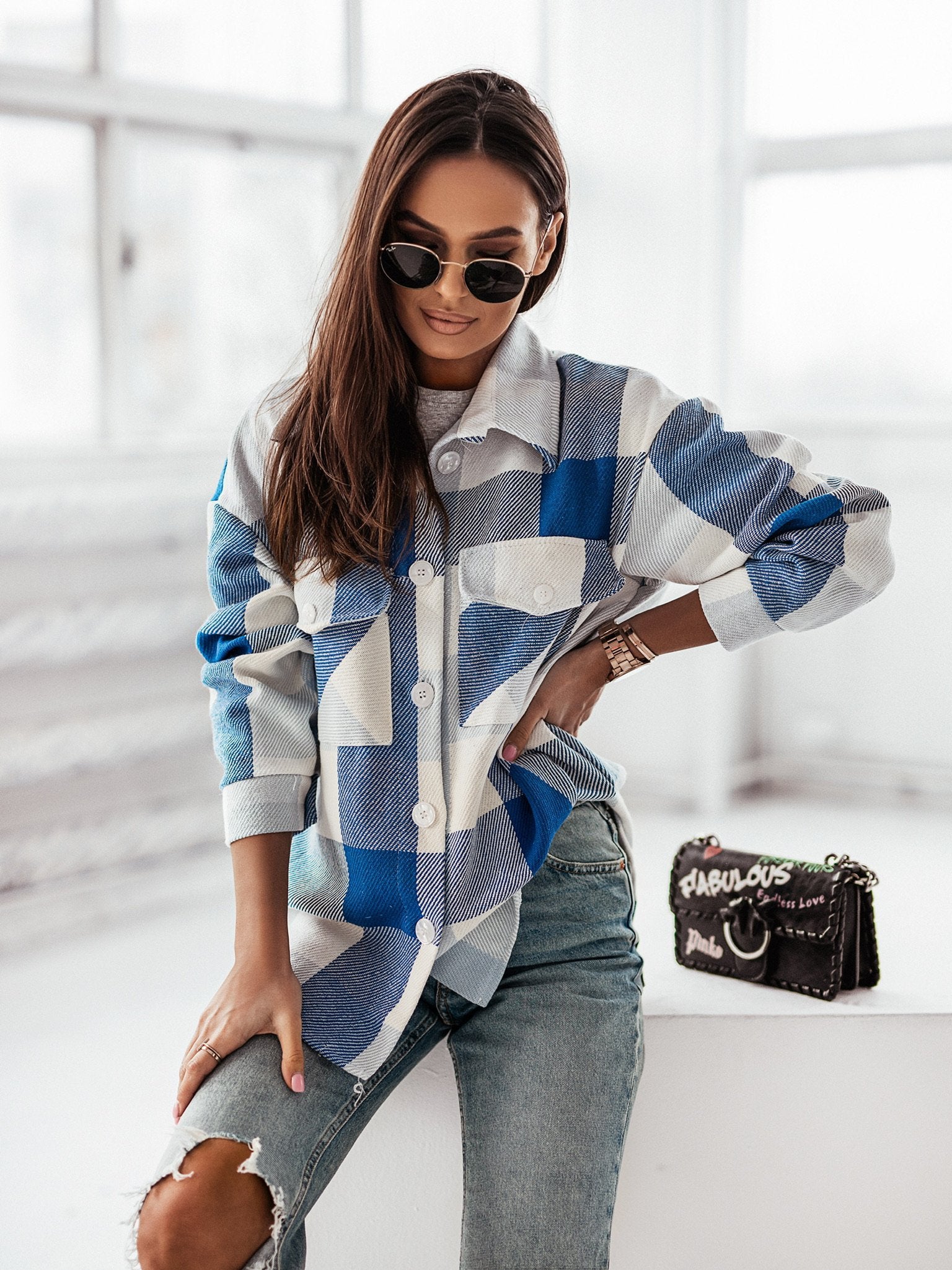 Color Me Plaid Women Wool Top