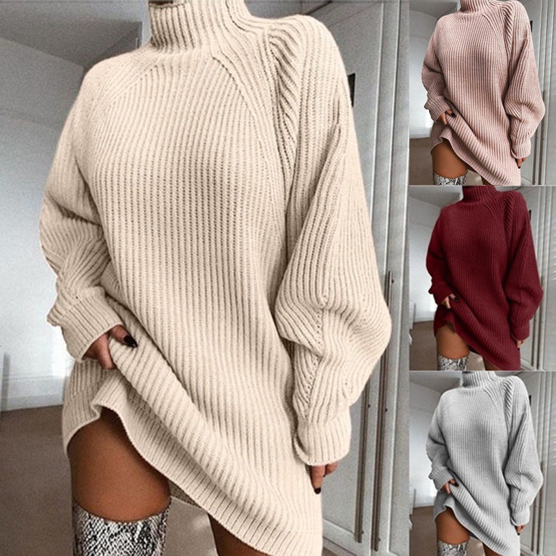 Comfy Cozy Turtleneck Sweater Dress