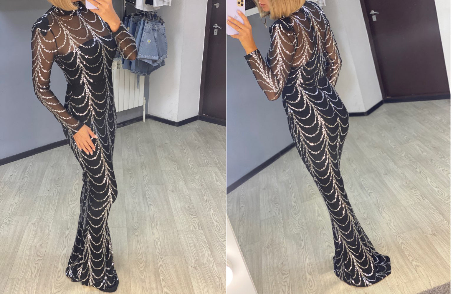 Stole Thee Show Sequins Maxi Dress