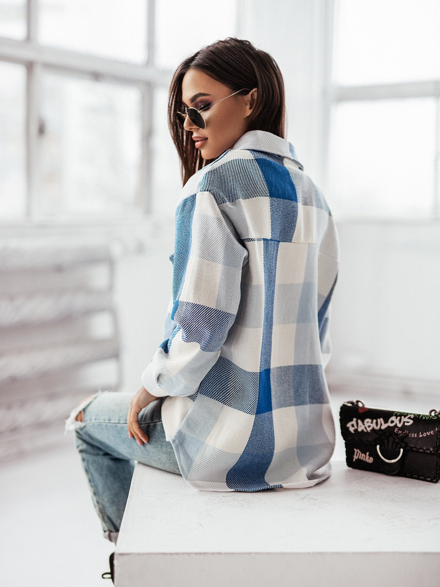 Color Me Plaid Women Wool Top
