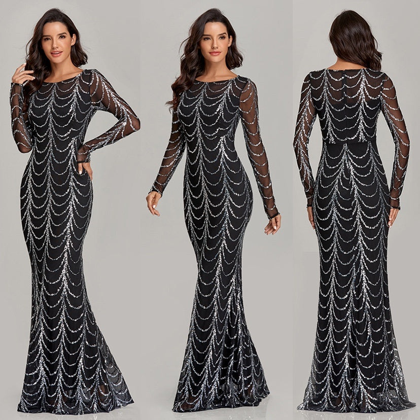 Stole Thee Show Sequins Maxi Dress