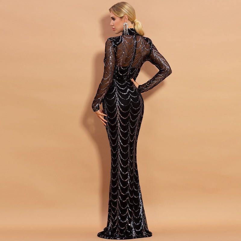 Stole Thee Show Sequins Maxi Dress