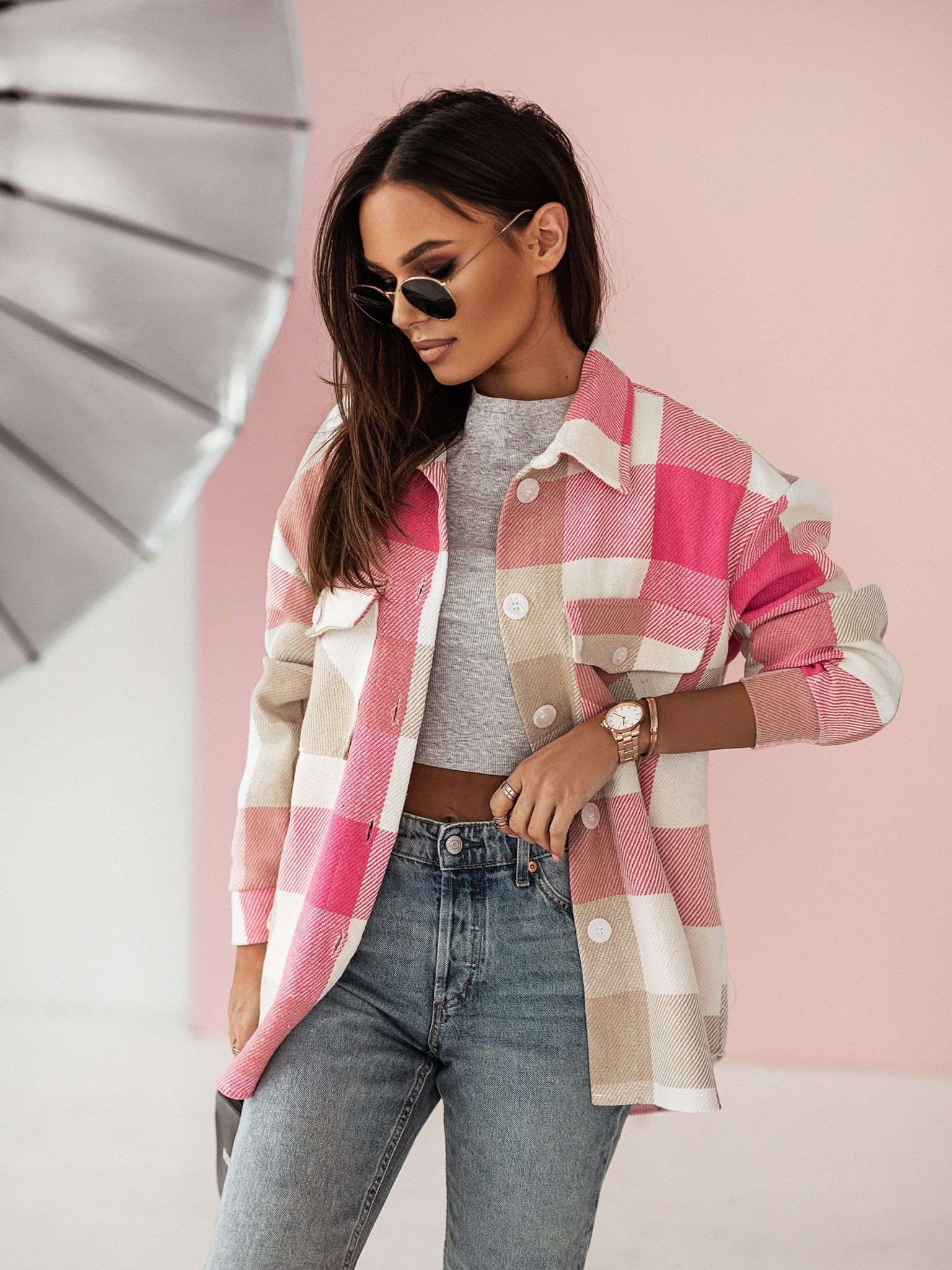 Color Me Plaid Women Wool Top