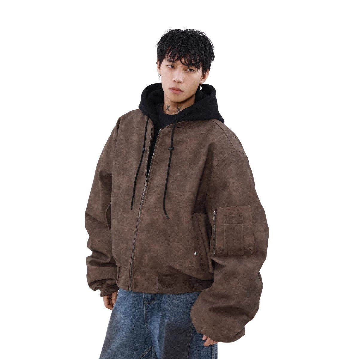 Loose Casual Hooded Coat Idle Style Two-piece Jackets