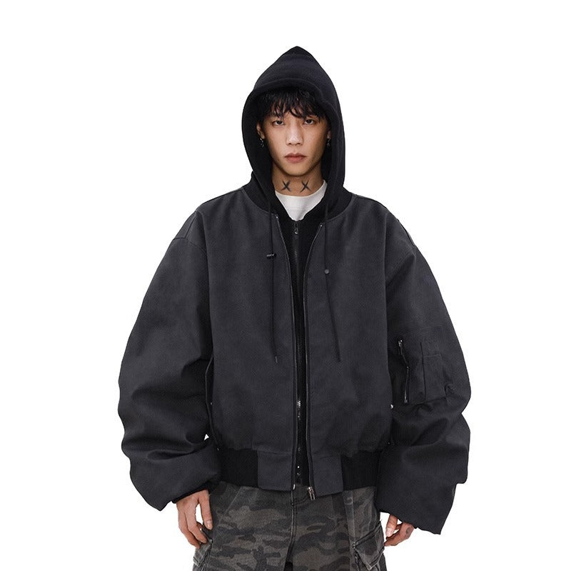 Loose Casual Hooded Coat Idle Style Two-piece Jackets