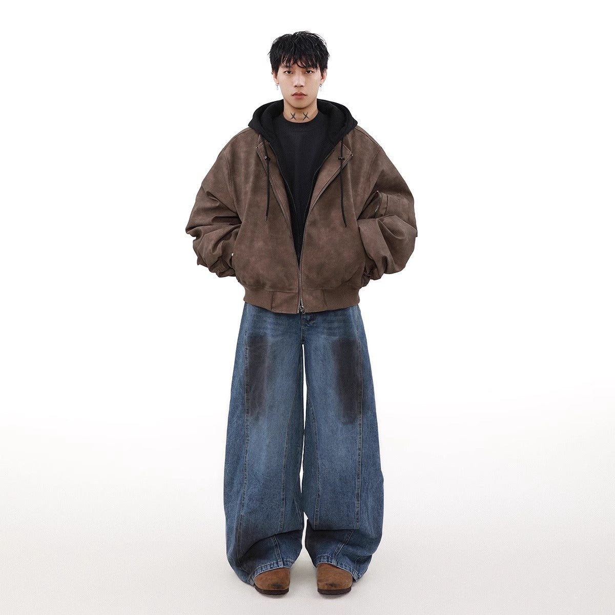 Loose Casual Hooded Coat Idle Style Two-piece Jackets